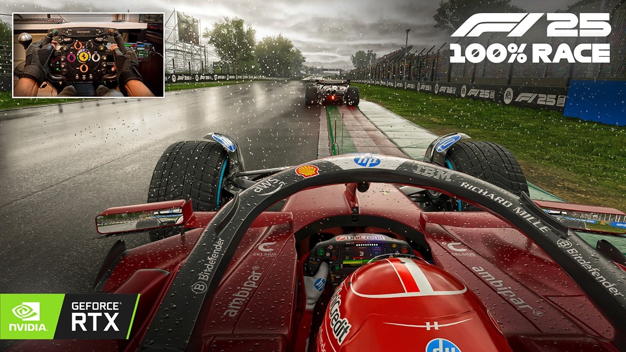 F1 25 Path Tracing 4K - Charles Leclerc's Ferrari SF25 | Imola GP 100% Race steering wheel Gameplay