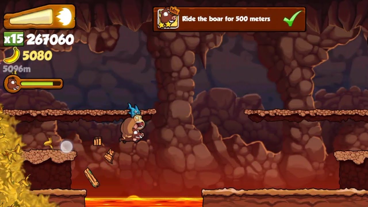 Banana Kong Ride the boar for 500 meters (In One Run)
