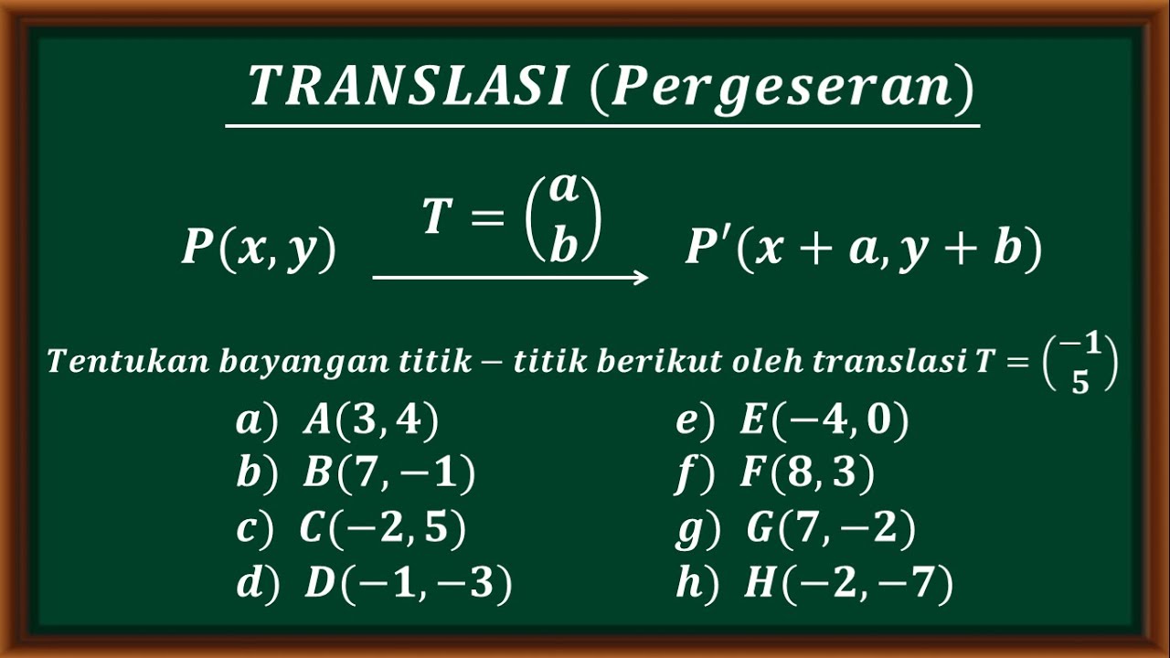 TRANSLASI (Pergeseran) - Cara menentukan bayangan suatu titik
