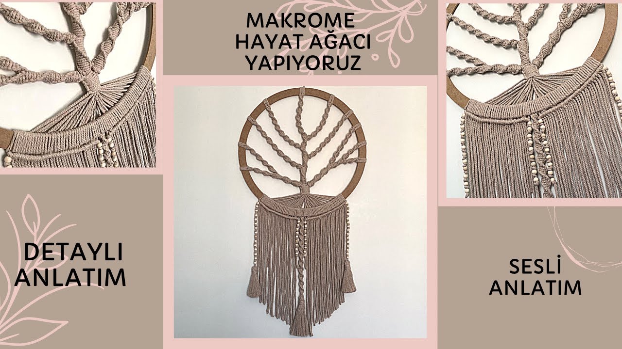 #Makrome Hayat Ağacı Yapıyoruz🌳(DETAYLI ANLATIM) #makrome #macrame #hayatağacı #keşfet