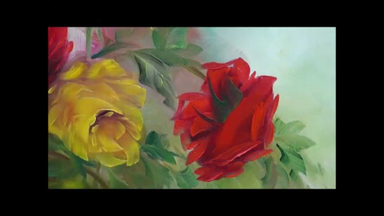 PINTANDO ROSAS VERMELHAS E AMARELAS