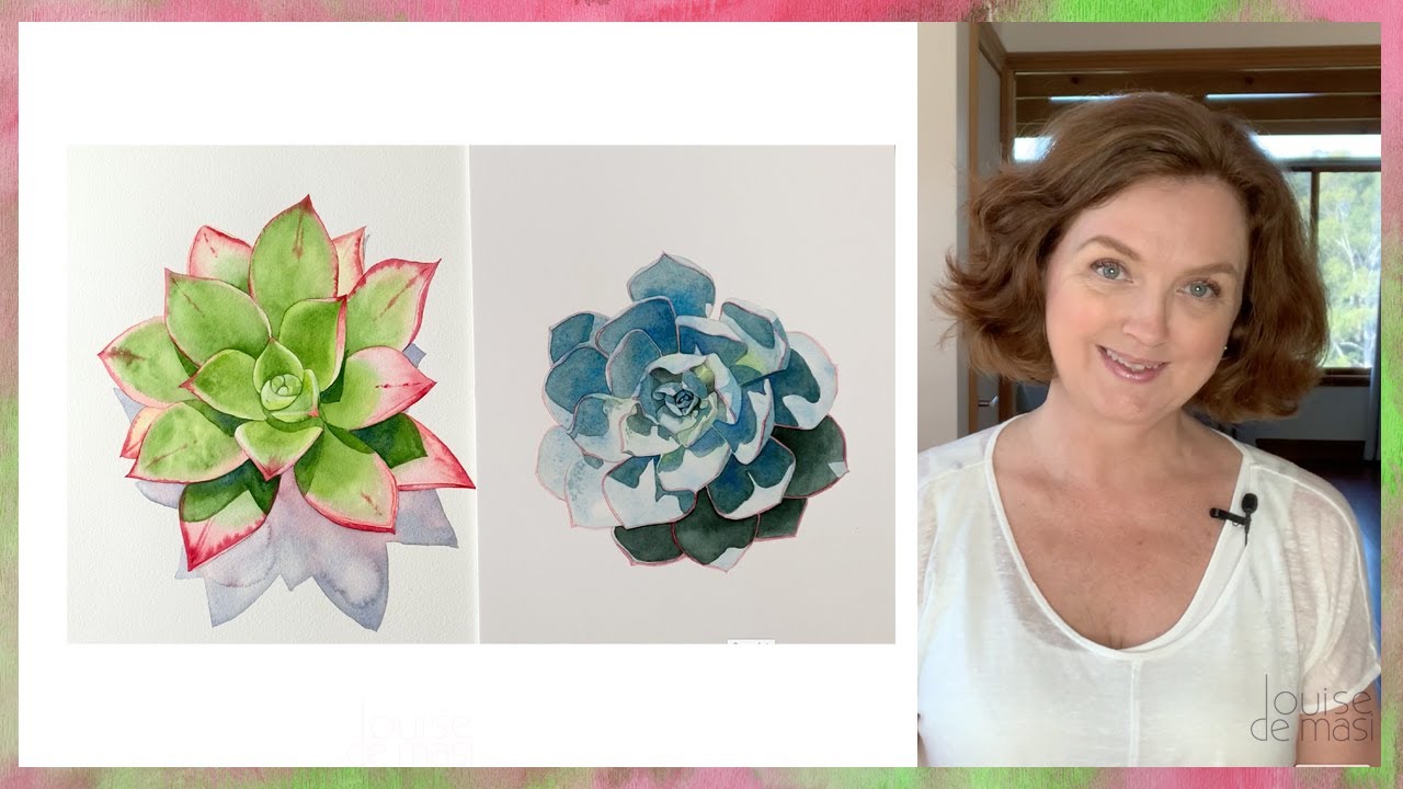 Watercolor succulents // Watercolor Techniques Explained