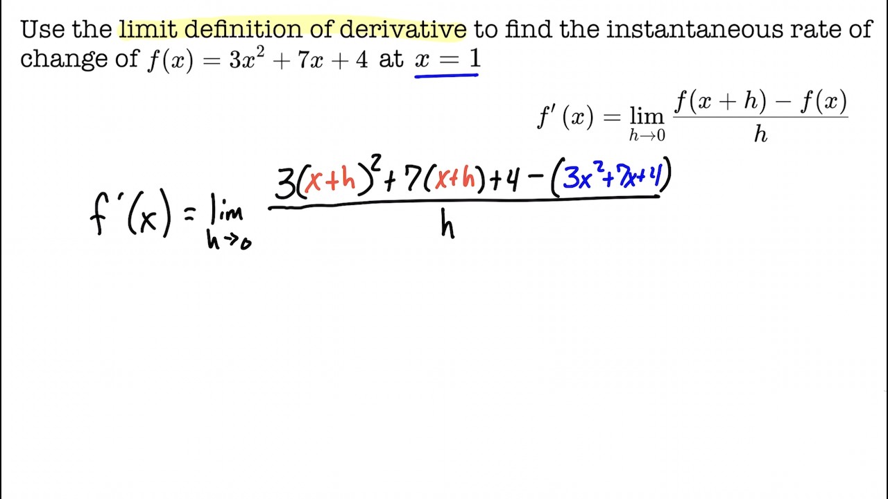 Limits and Derivatives | Instantaneous Rate of Change | Calculus | Quadratic Trinomial