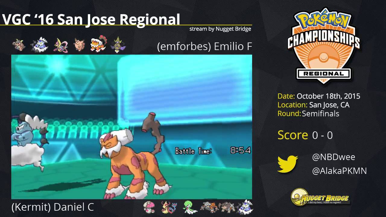 VGC'16 San Jose Regional Semifinals - Daniel C. (KermitTheFrog14). vs Emilio F. (emforbes)
