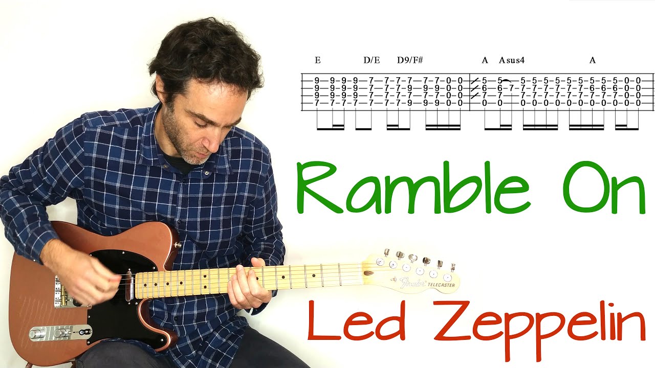 Led Zeppelin - Ramble On - full electric guitar lesson / tutorial / cover with tab