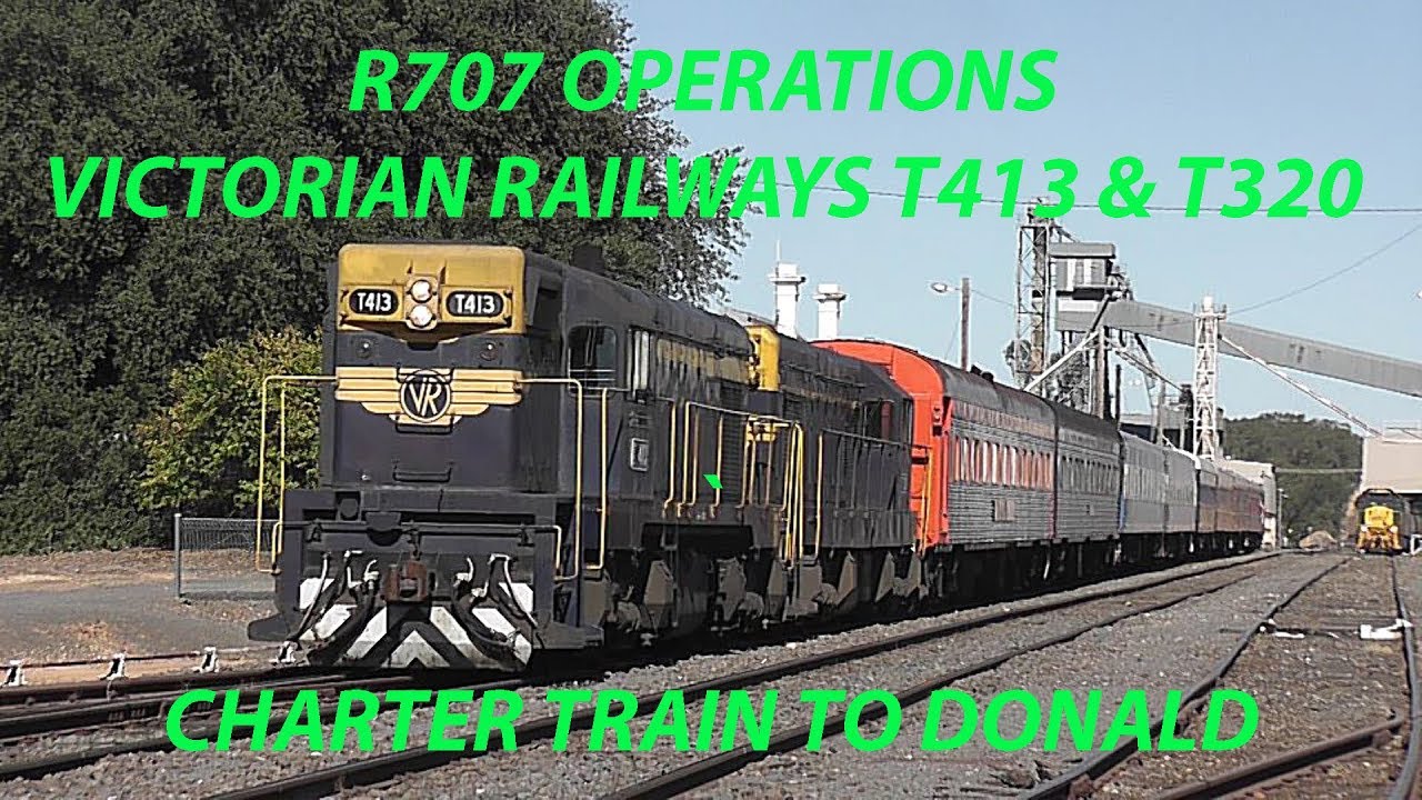 Australian Trains - Victorian Railways T320 and T413 Passenger Train to Donald