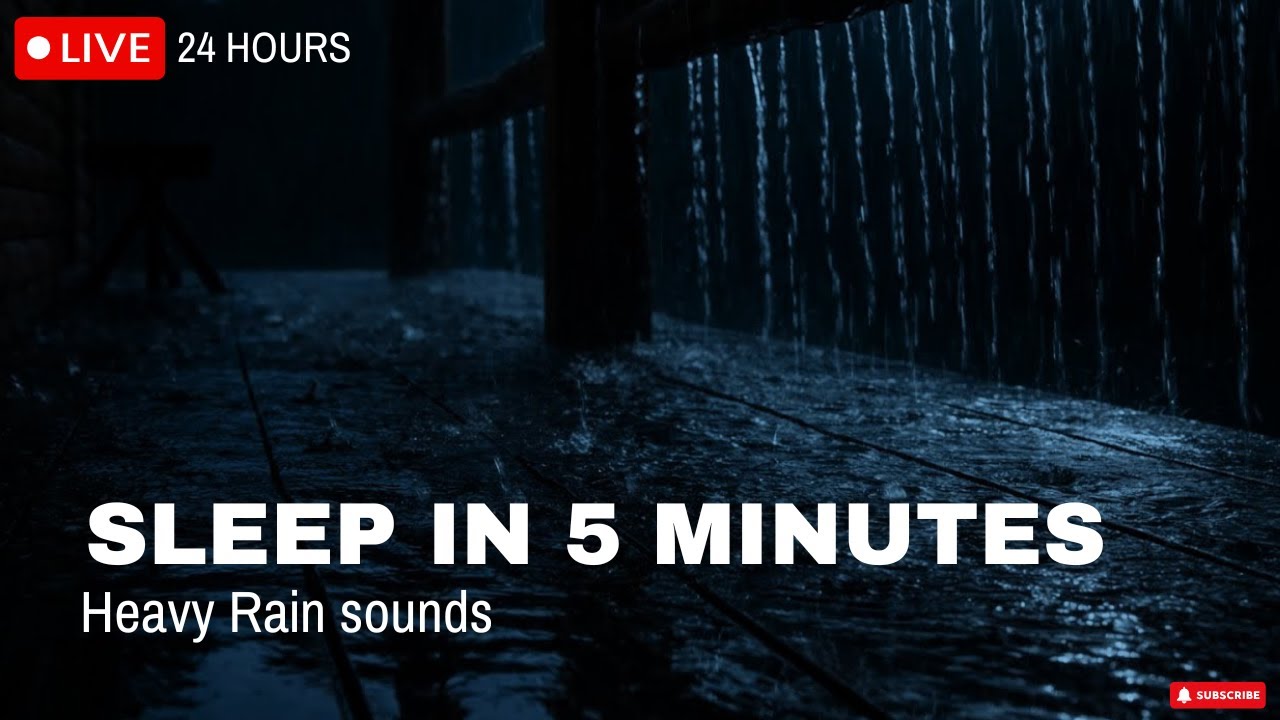 🔴 Endless Night Rain in a Wooden Cabin 🌧️ No Thunder