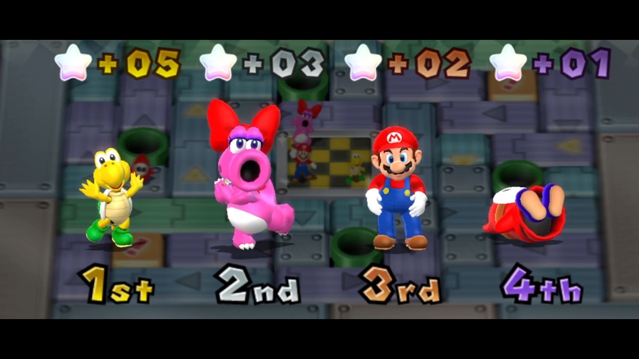 Mario Party 9 - Mario vs Shy Guy vs Birdo vs Koopa- Blooper Beach (Very Hard Diffculty)