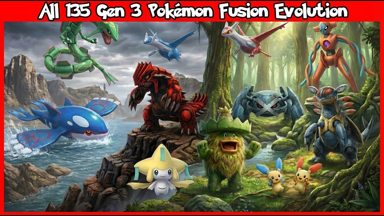 Pokemon Evolution Fusion of ALL 135 Gen 3 Hoenn Region Pokémon in the Real Life Pokedex Documentary