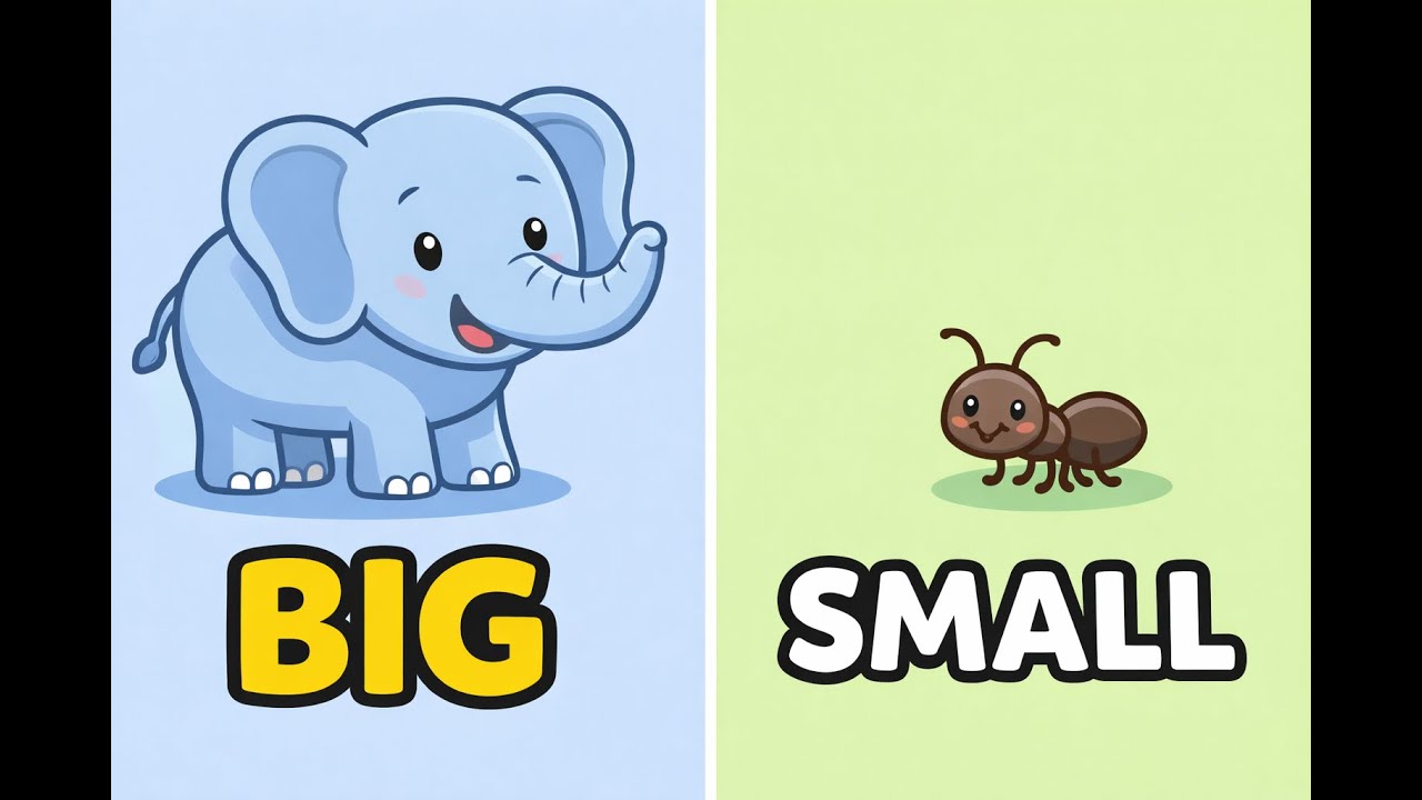 Big and Small | Opposites for Toddlers | Fun Learning Video #BigAndSmall#OppositesForToddlers
