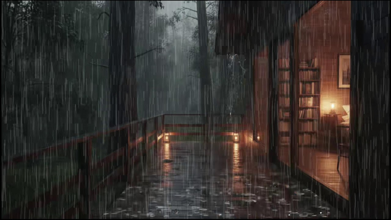 Gentle Rain at a Forest Cabin 🌧 Deep Sleep Rain Sounds for Insomnia Relief