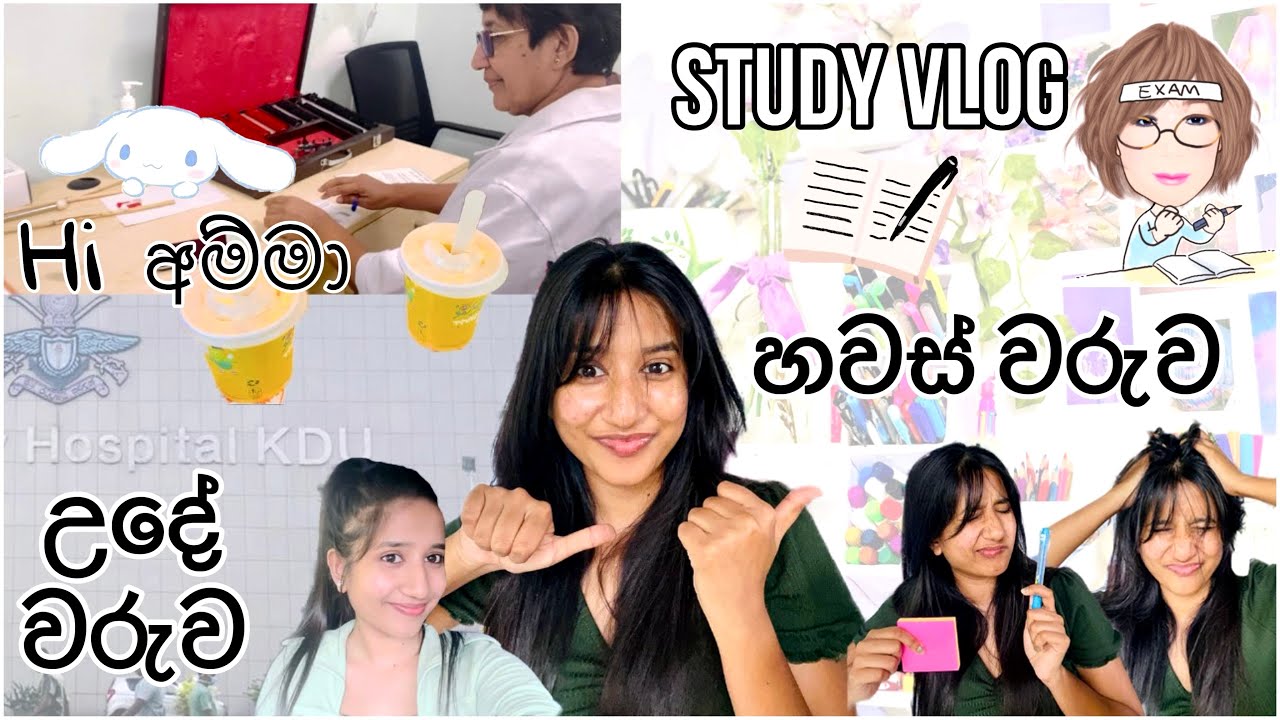 අපිටත් Exam නැත්තෙමත් නෑ🤭📚 Fashion Design Student/ Mini study Vlog// සිංහල Vlog #studydayvlog