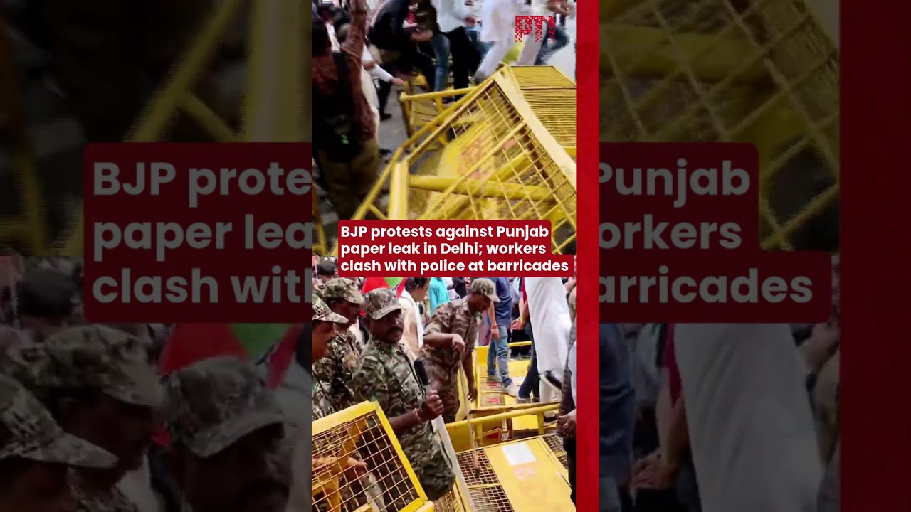 BJP protests against Punjab paper leak in Delhi; workers clash with police at barricades