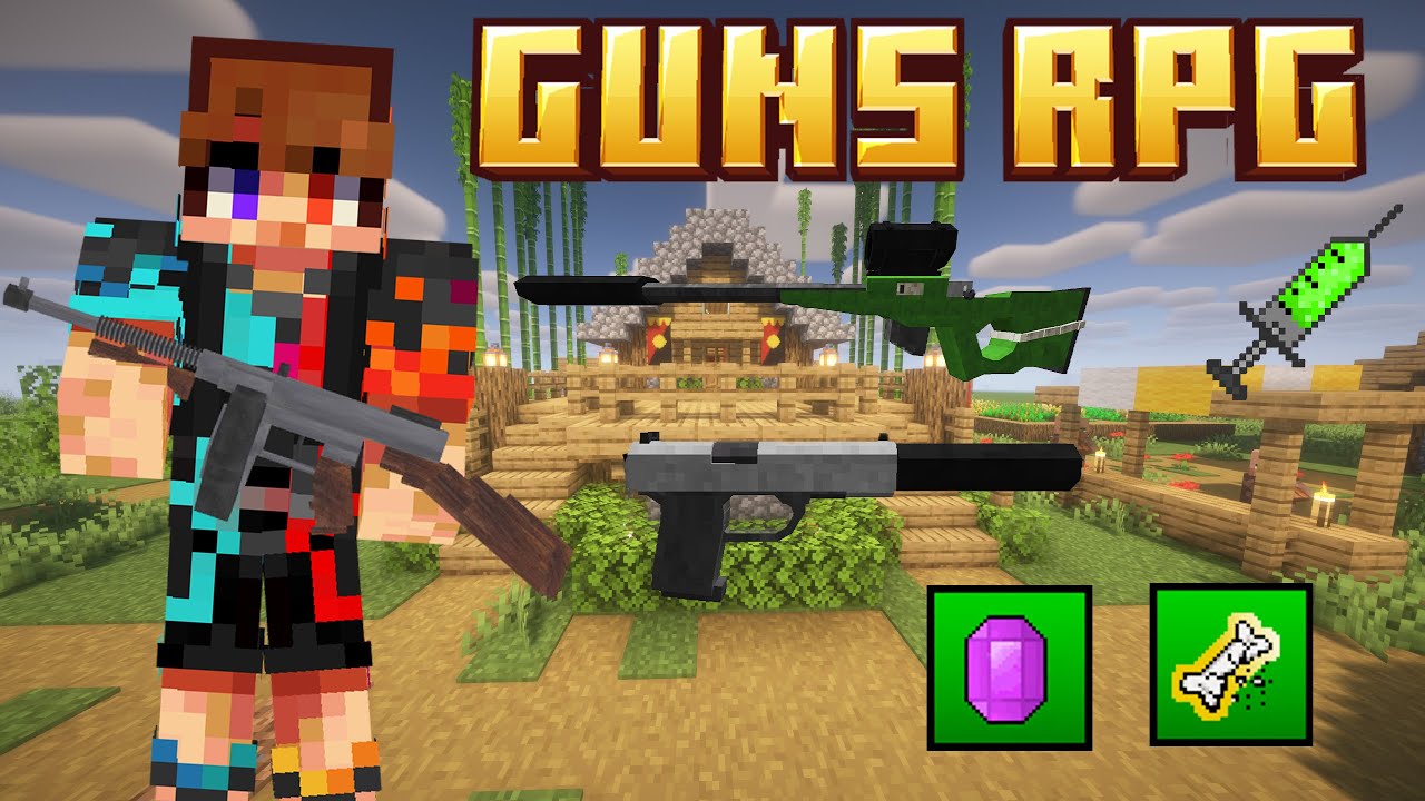 ОБЗОР МОДА НА RPG ОРУЖИЯ В МАЙНКРАФТ ► 100 дней 100 модов. Обзор мода GUNS RPG #96