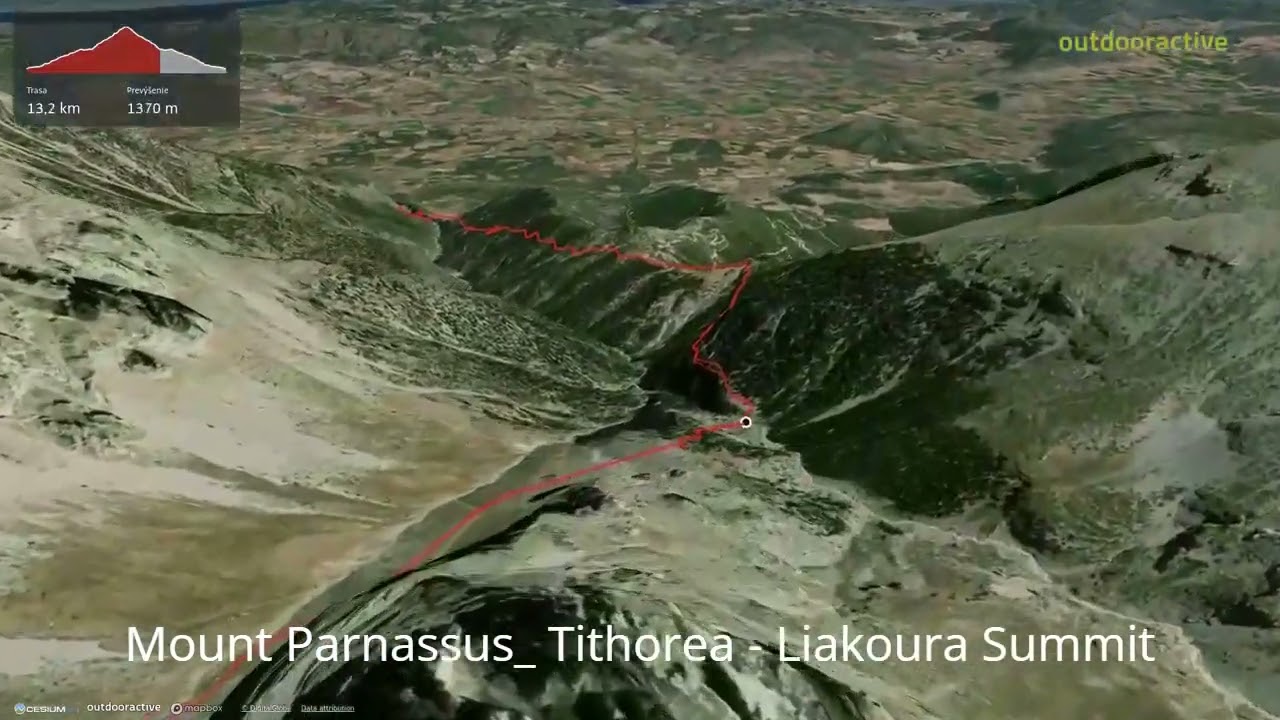 Mount Parnassus:  Tithorea - Liakoura Summit ∆ hiking trails ∆ 3d-trail.com/greece/