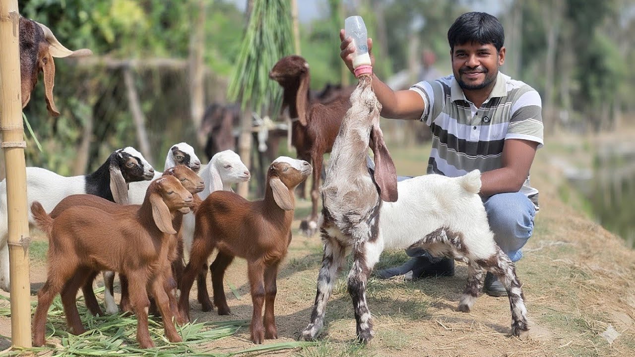 হান্নান ভাই এর খামারে বাচ্চা সহ মা ছাগল ও উন্নত জাতের ছাগল দেখুন Goat Farming 
