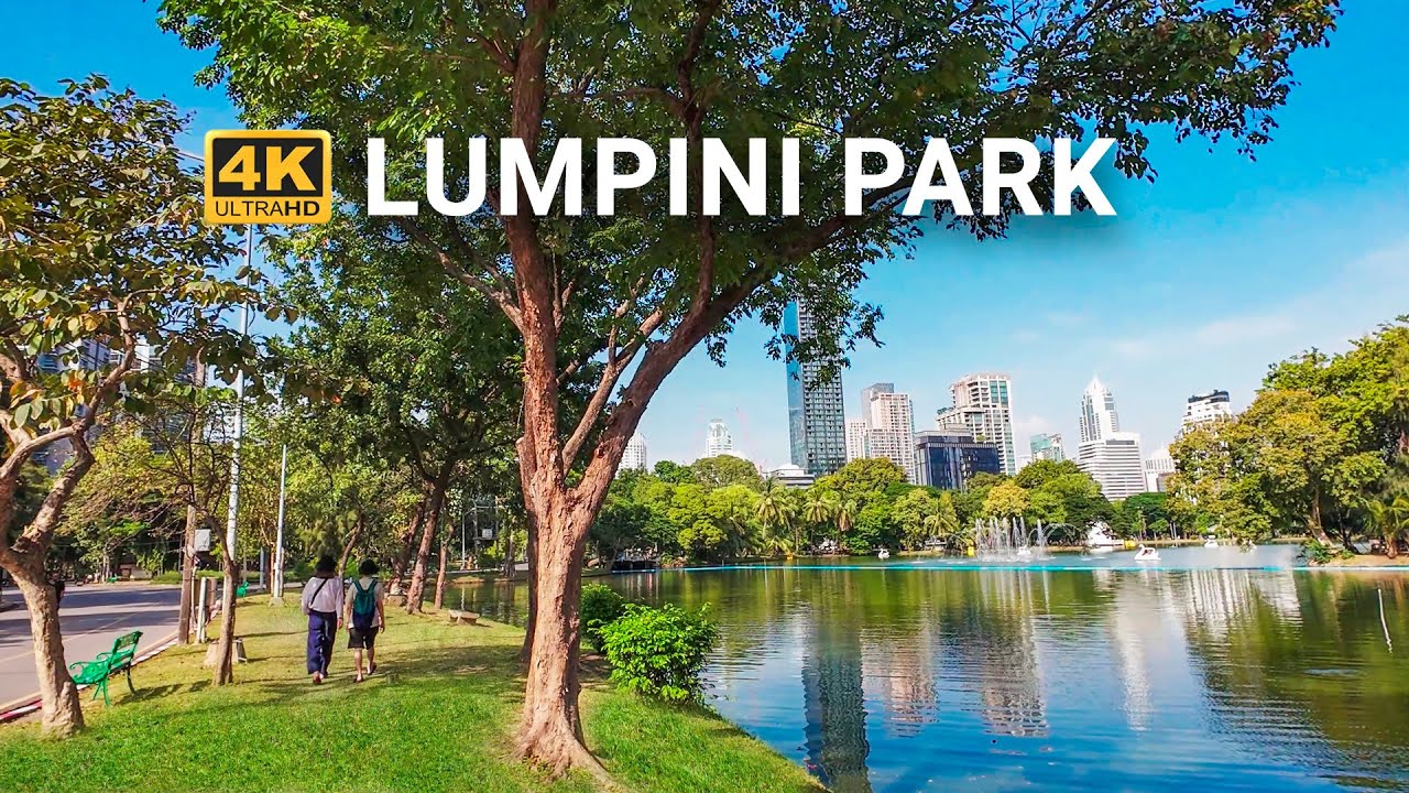 Video Walking Tour in the Lumpini Park, Bangkok (Analogous to New York's Central Park) 4K HDR 2024