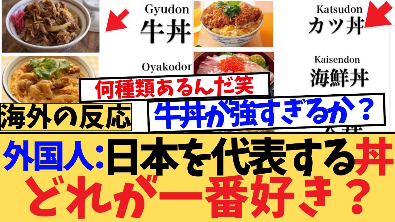 【海外の反応】「推し丼はどれだ!?」──&ldquo;牛丼？親子丼？いや海鮮丼!?&rdquo;世界中が語る&ldquo;ご飯に乗せる文化&rdquo;の魅力と、海外SNSで加熱する&ldquo;丼愛バトル総選挙&rdquo;が止まらない！