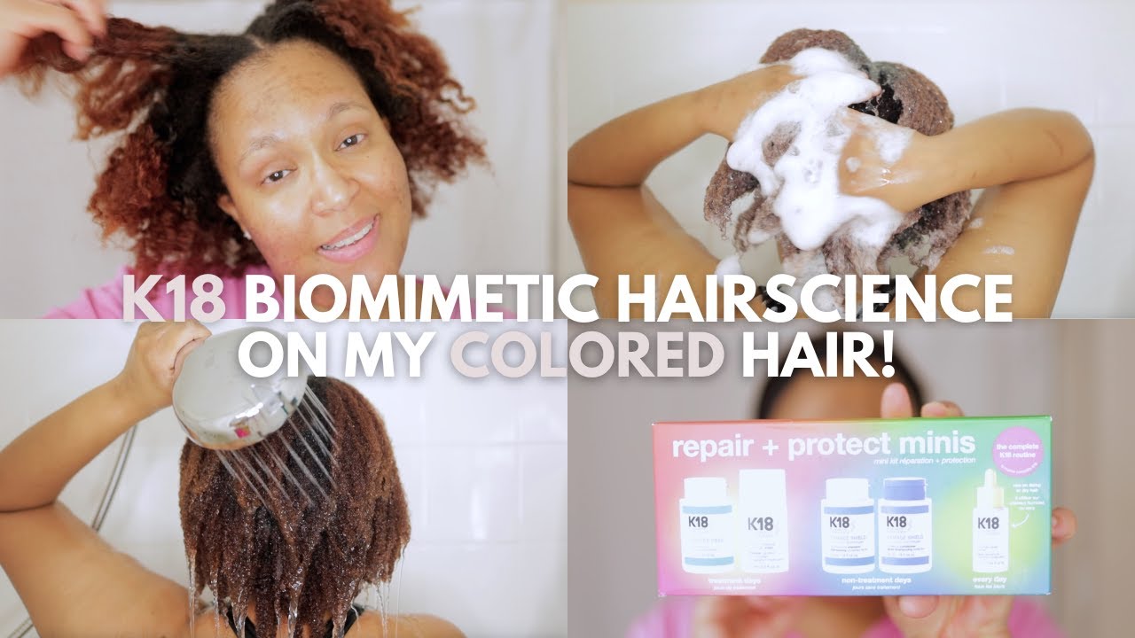 Trying out K18 BIOMIMETIC HAIRSCIENCE on my 4C COLORED NATURAL HAIR! | SEYMONE JACKSON