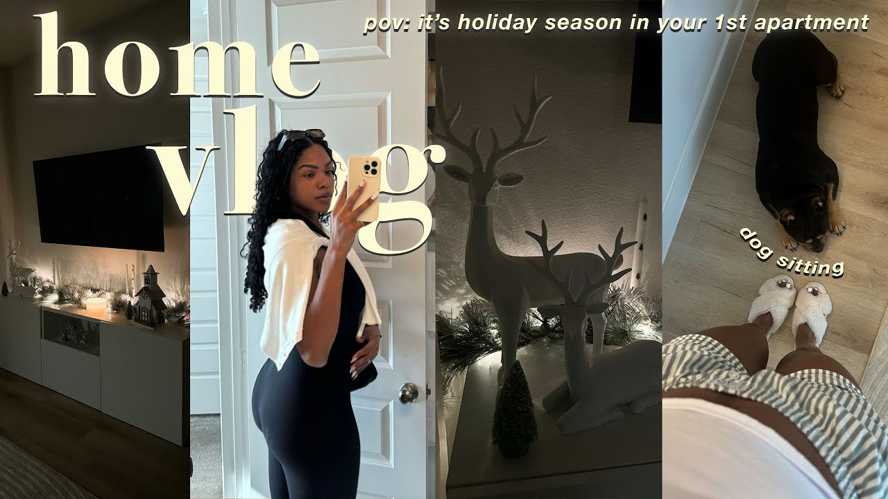 HOME VLOG 🦌 | decorating for xmas in my first apartment + diy candle making + decor shopping + more