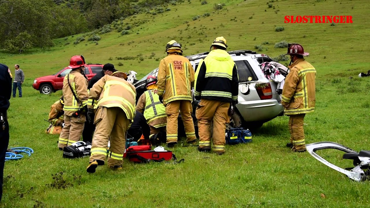 3/11/16 Cuesta Grade Vehicle Over The Side Rollover w/ Extrication