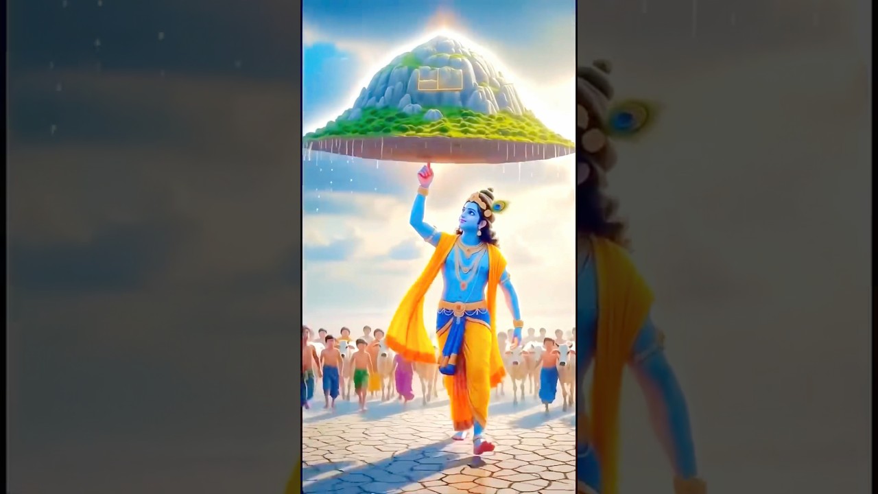 Kanha ji ne gorvadhn parvat utha liya #shortsfeed #shortsviral #shorts #viral