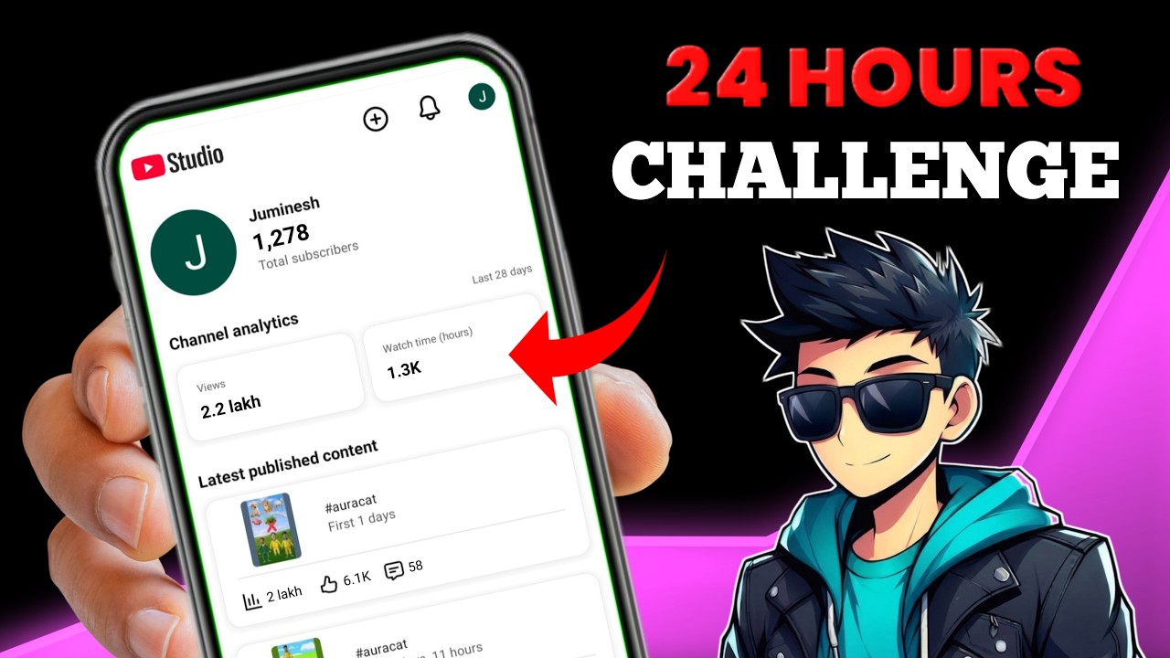 24 Hour Shorts Challenge - 220K+ Views in 1 Day | 1K Subscribers & Viral Trick Live