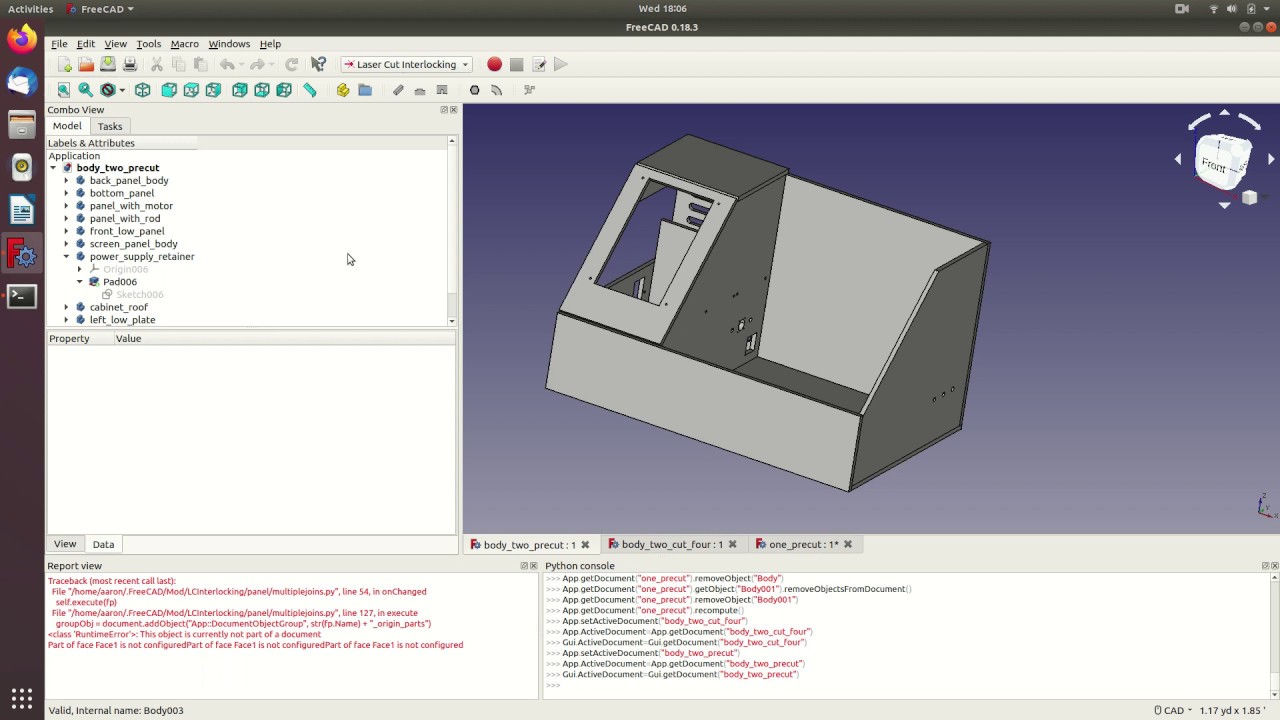 How to create finger joints for laser cutting using FreeCAD's LCInterlocking module (2020)
