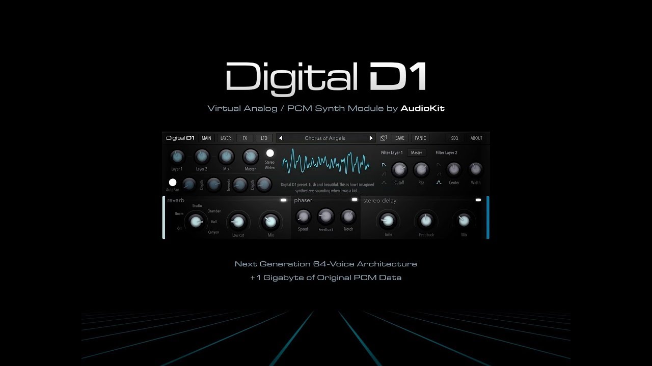 DIGITAL D1 Virtual Analog PCM Synth Module by AudioKit - Demo for the iPad