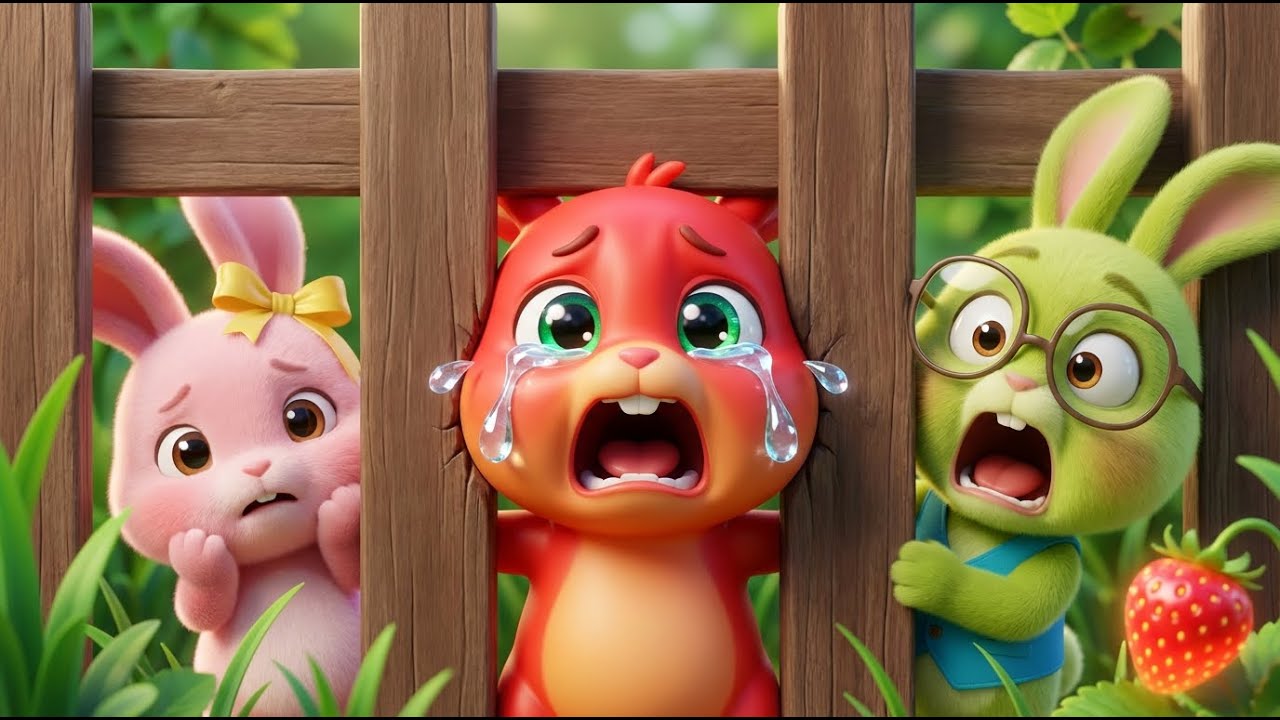 OH NO! Bunny Stuck in the Fence! 🐰 3 Little Bunnies Rescue Mission | Kids Stories