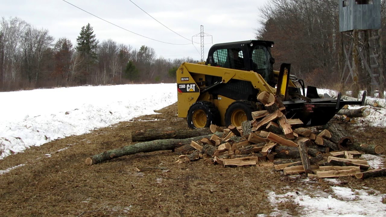 Firewood Processor - Halverson HWP-140B skidsteer attachment Processing Long logs