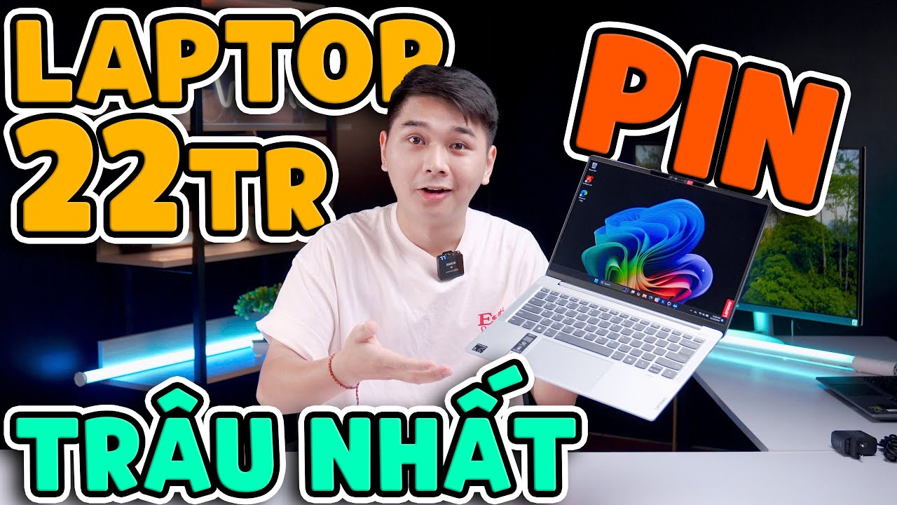 Unbox Laptop 22 triệu Pin TRÂU NHẤT 2024 - Lenovo IdeaPad Slim 5 Snapdragon | LaptopWorld