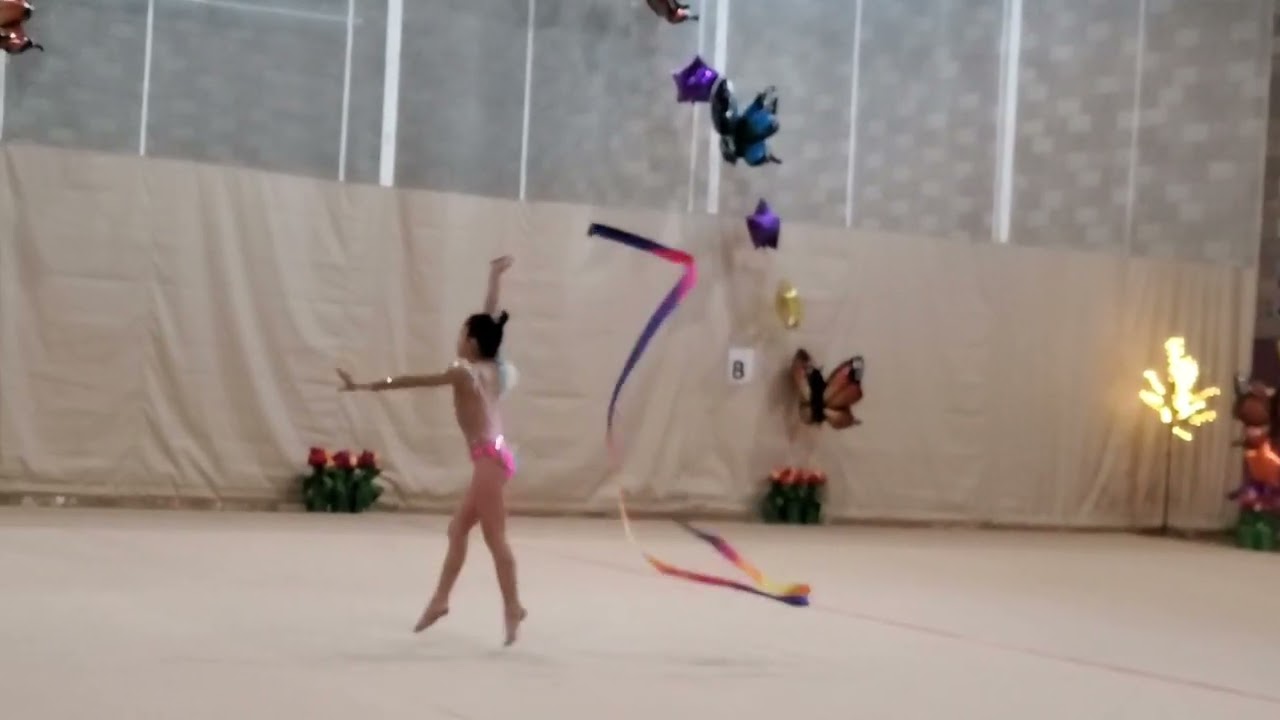 Rhythmic Gymnastics Level 5, Ribbon Routine by Evelina. San Diego Competition 2023