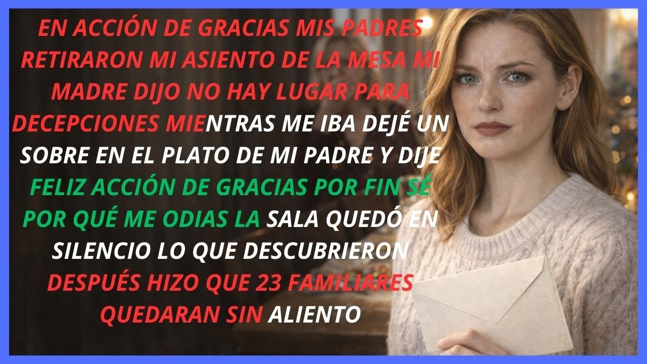 no hay lugar para decepciones dijeron mis padres al retirar mi asiento en la cena de accion dije y