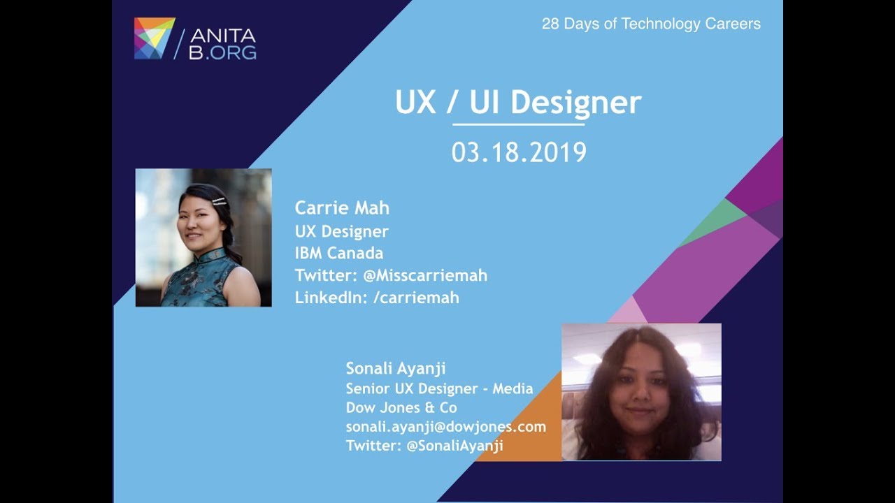 28 days of Tech Careers - Carrie Mah and Sonali Ayanji - UX Designers