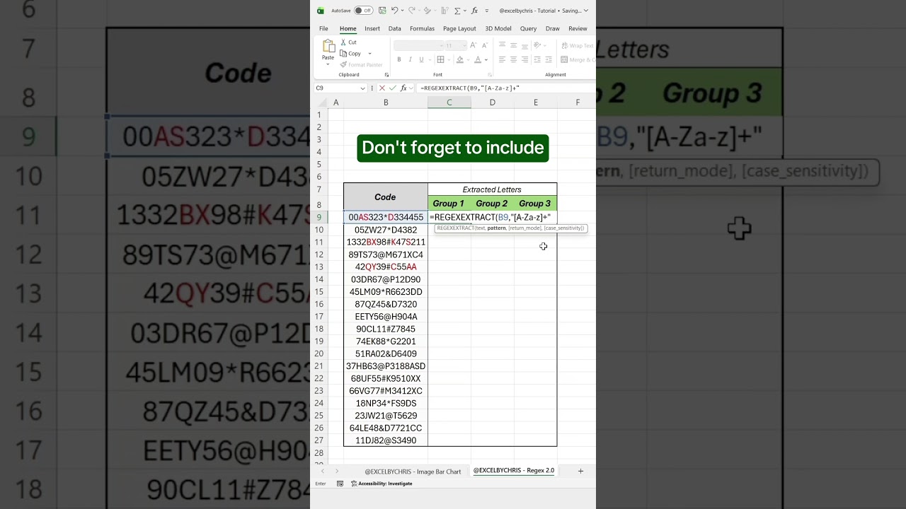 Как использовать Regex Extract для извлечения данных в Excel! #excel #regex #dataextraction
