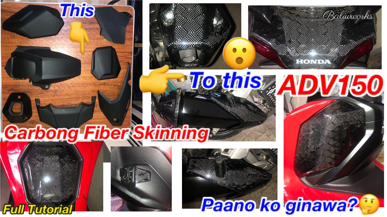 Carbon Fiber Skinning (Honey Comb) Honda ADV 150 with tutorial