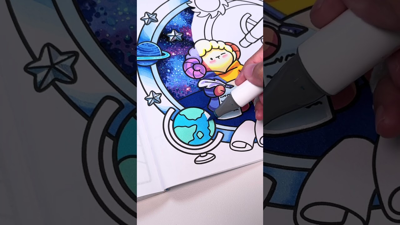 🌌✒️ Night with Galileo | Cozy Eras Coloring Book by Jade Summer