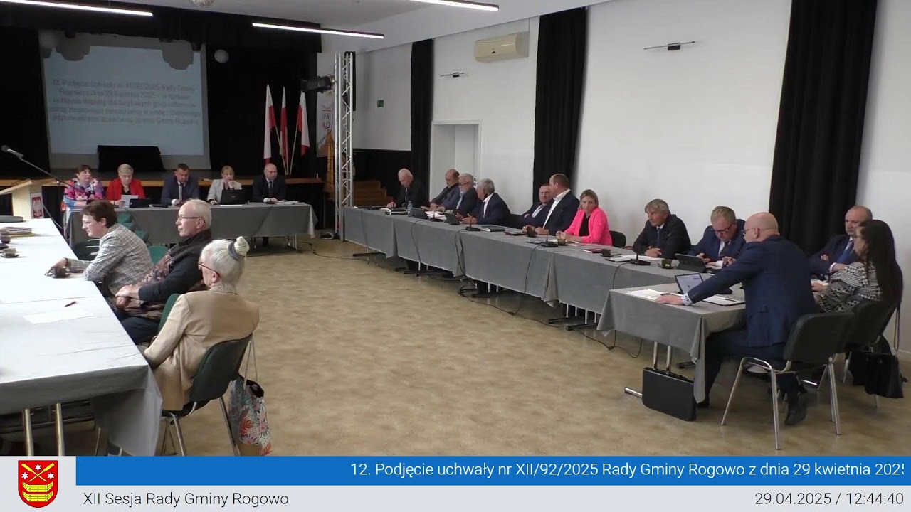 XII Sesja Rady Gminy Rogowo z dnia 29 kwietnia 2025 r.