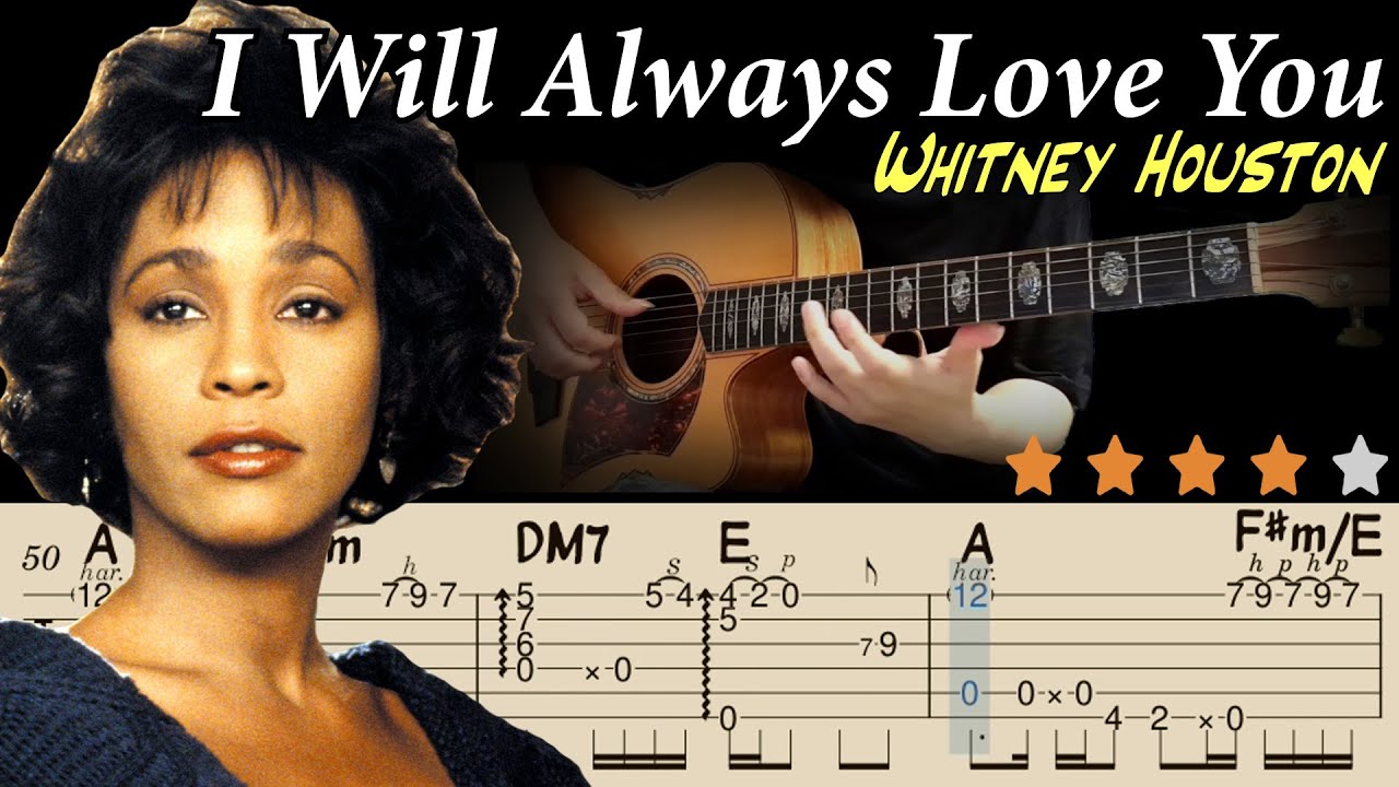 💗I Will Always Love You - Whitney HoustonㅣThe Best Romantic Fingerstyle Guitar CoverㅣSimple Tabs