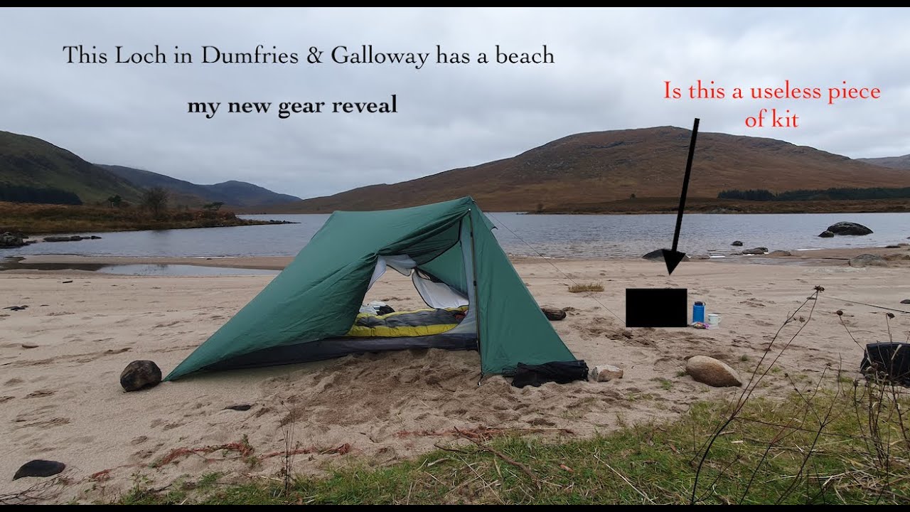 A hidden beach camp by a forest with a useless piece of kit