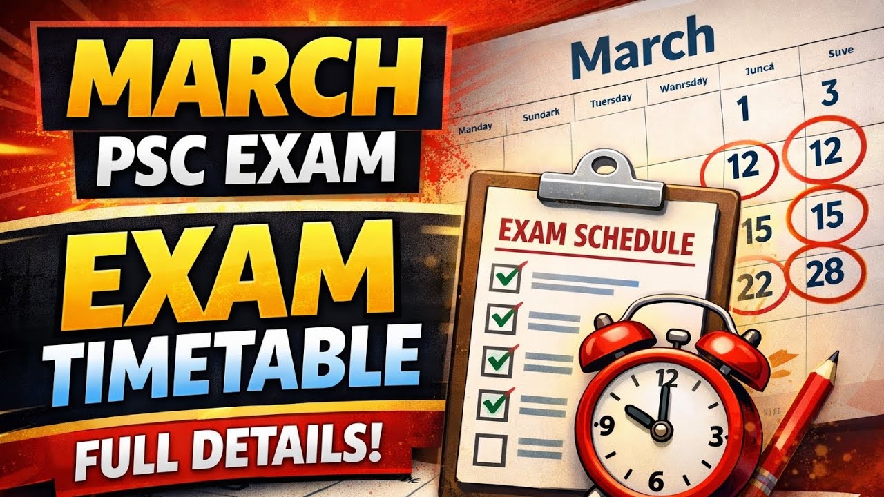 PSC EXAMINATION ALERT🚨🚨| EXAM DATES 😍🗓️📅|  MARCH CALENDAR 🔥🔥 