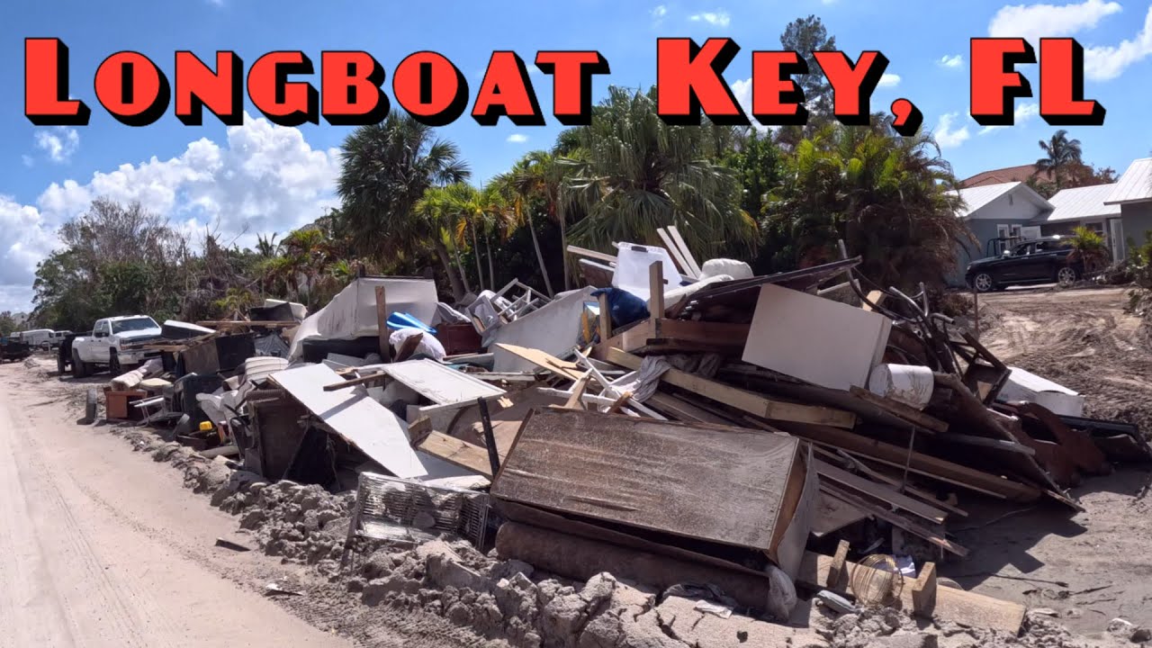 Longboat Key, FL - Hurricane Helene Aftermath Island Completely Trashed