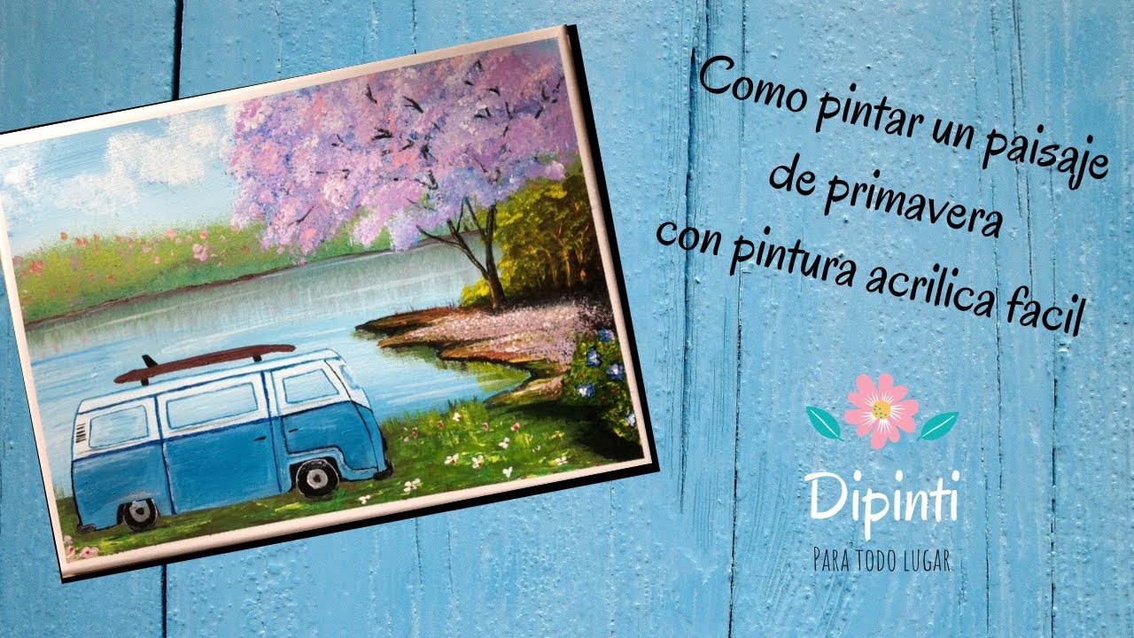 Como pintar un paisaje con pintura acrílica fácil