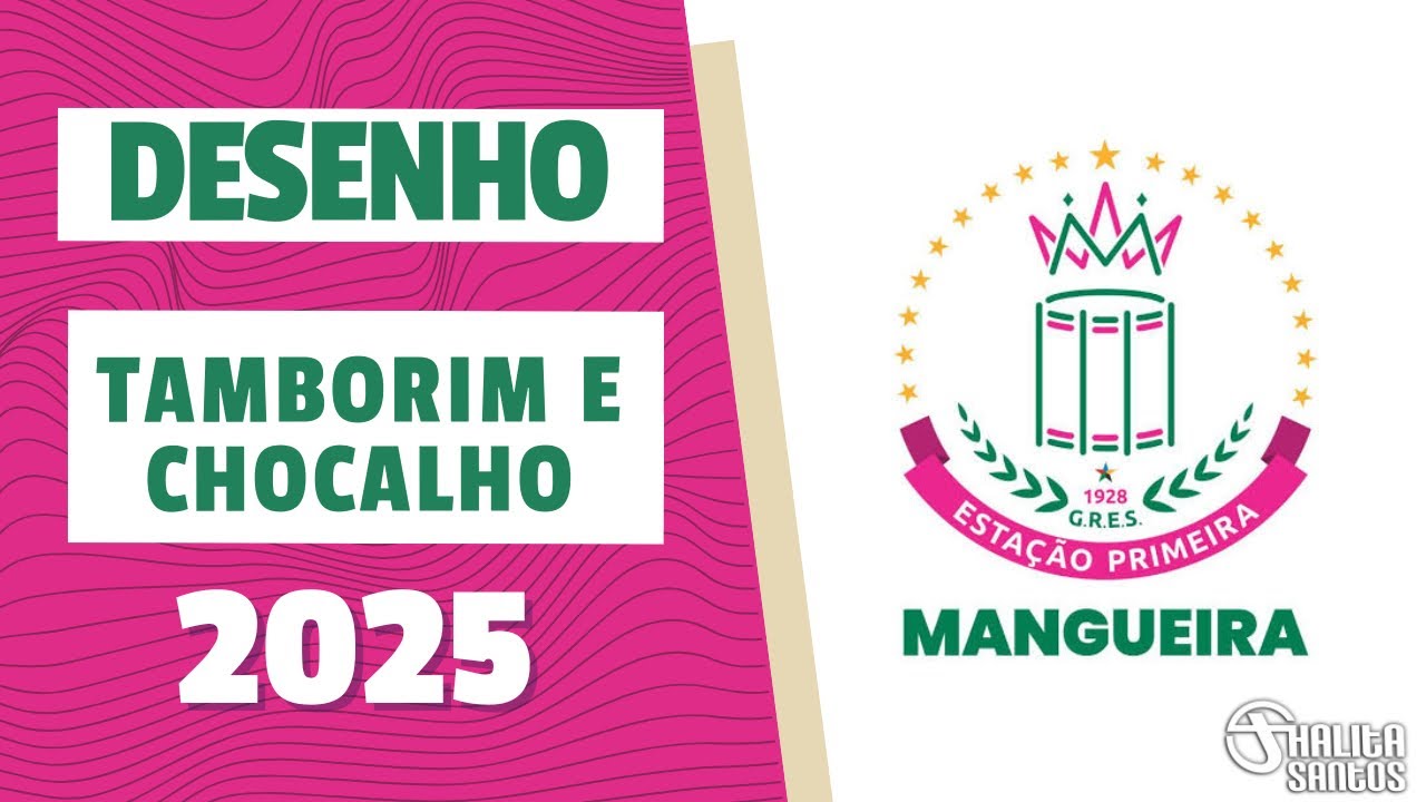 Desenho de Tamborim e Chocalho - Estação Primeira de Mangueira - Carnaval 2025