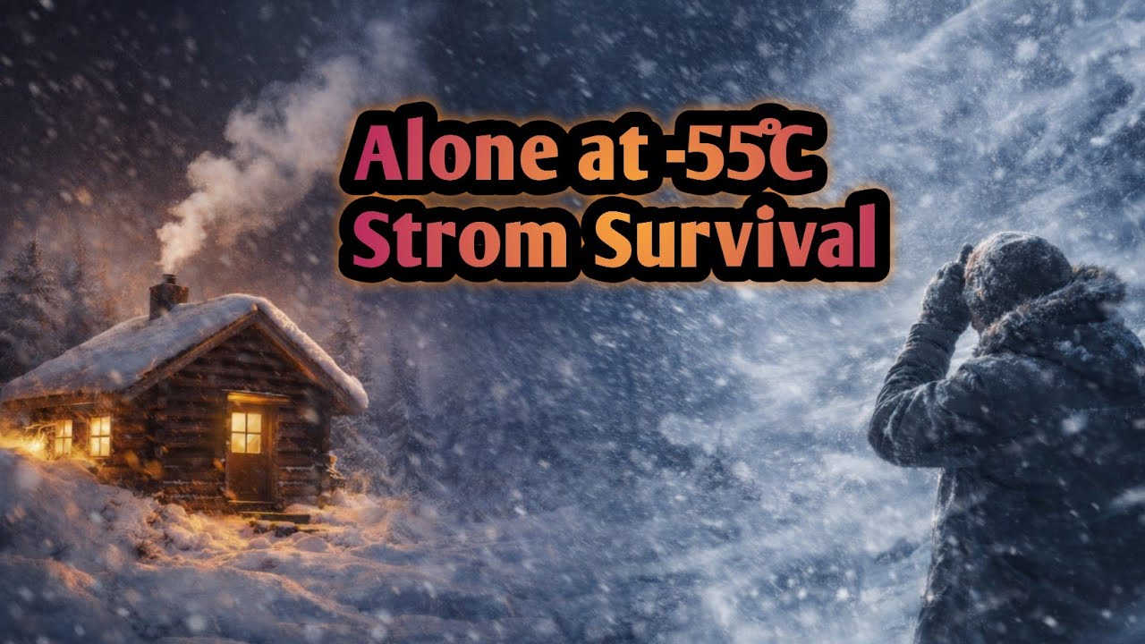 Alone at -55°C | Off-Grid Cabin vs Polar Storm #snowsurvival 