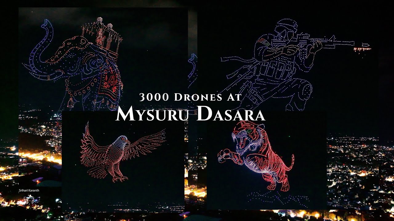 Mysuru Dasara 2025 Drone Show | 3000 Drones Light Up Mysore Palace
