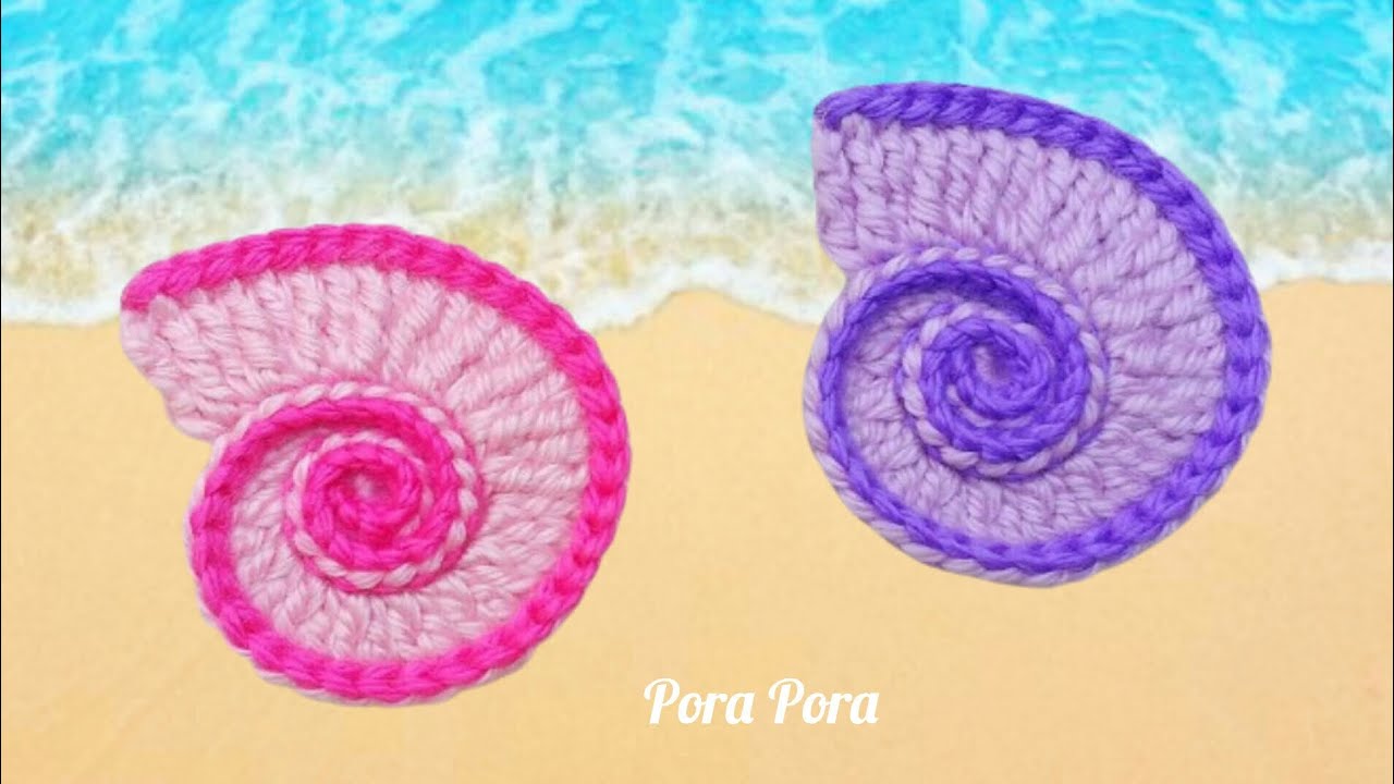 Crochet Seashell Applique I Spiral Shell Crochet Tutorial
