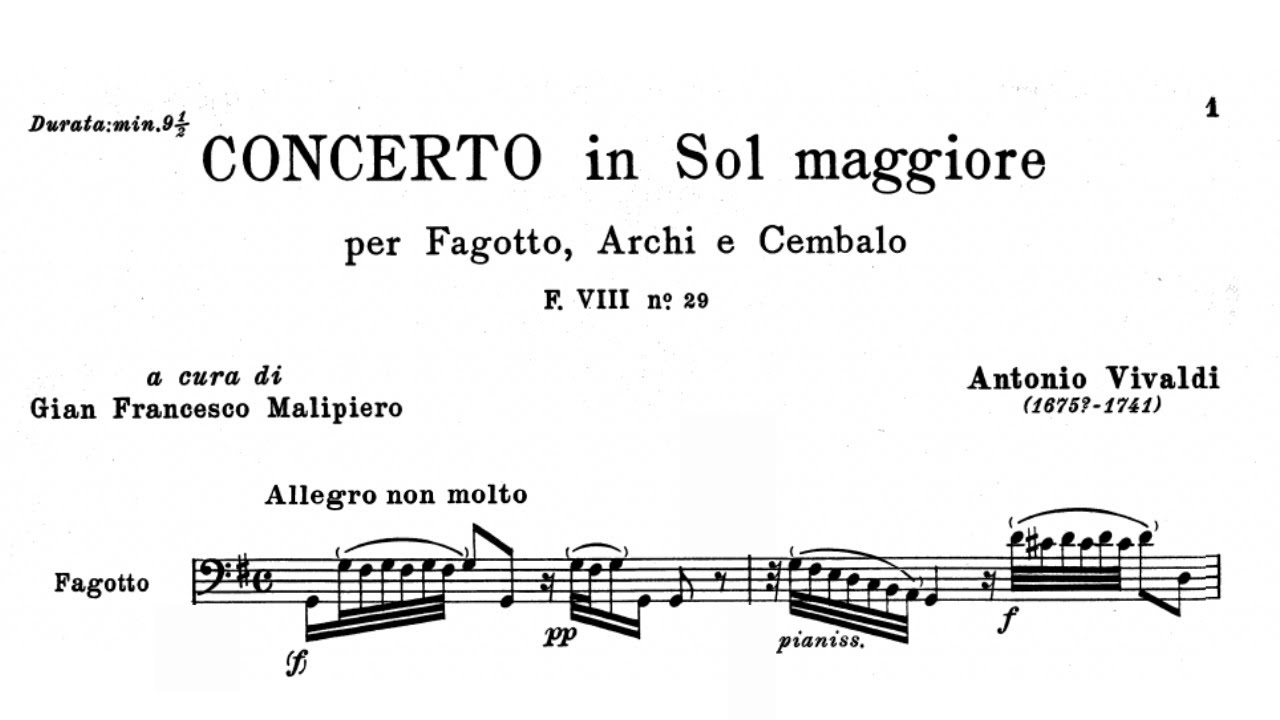 Antonio Vivaldi: Bassoon Concerto in G Major, RV 492