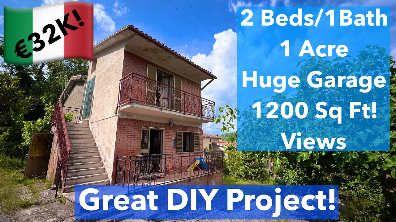 🇮🇹  Italian Bargain: €32K House with Land & Olives! Move In Ready! 🏡🌿